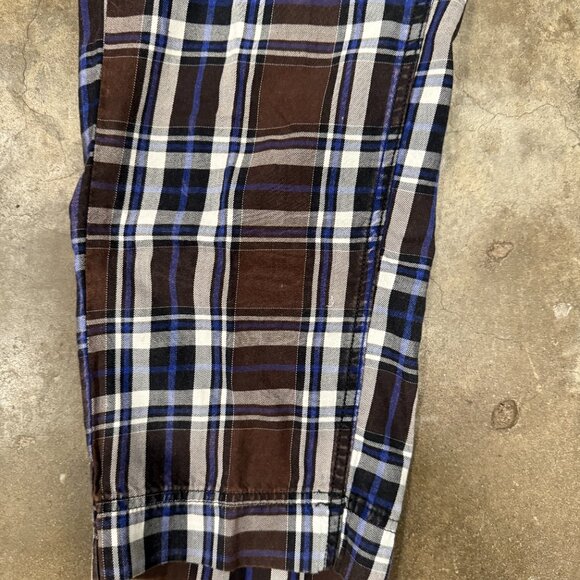 Free People 💋 Joey Menswear Trouser \\ Brown Plaid, Straight Leg // Size 4 - Picture 3 of 10